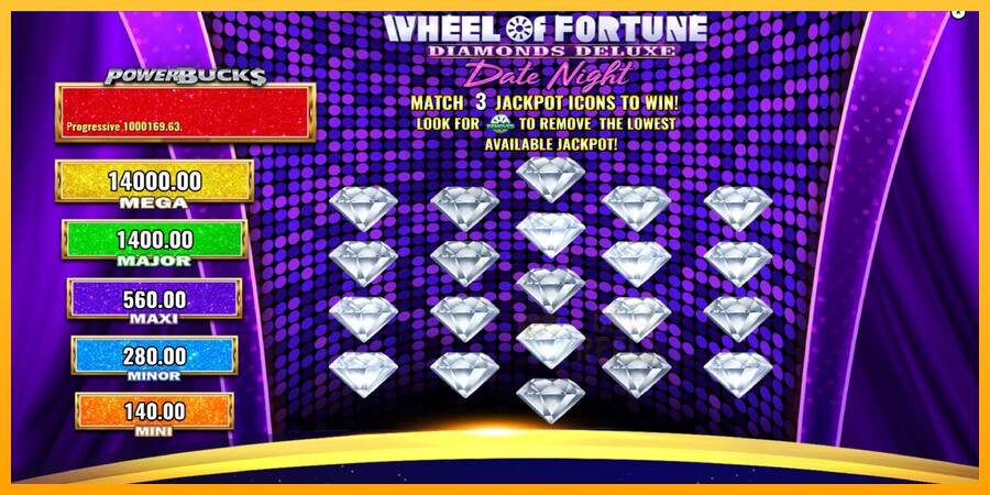 PowerBucks Wheel of Fortune Diamonds Deluxe Date Night macchina da gioco per soldi, immagine 4