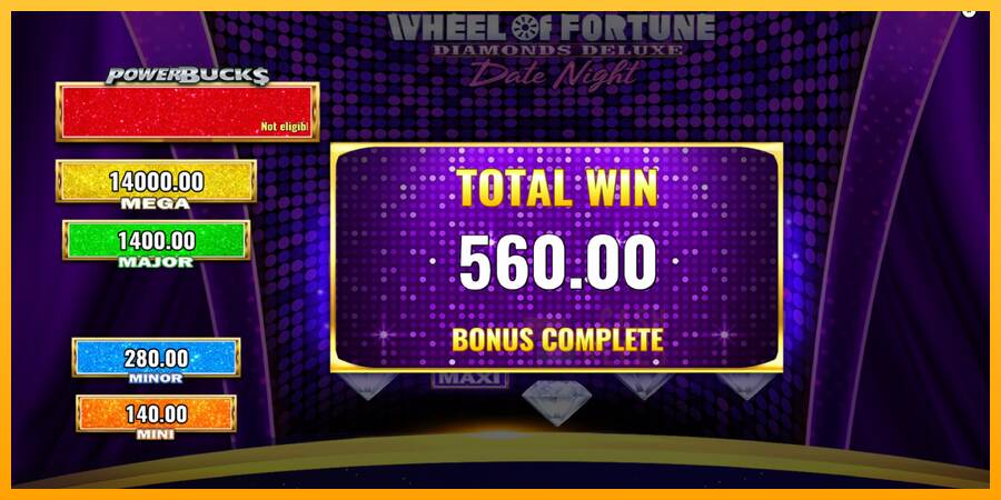 PowerBucks Wheel of Fortune Diamonds Deluxe Date Night macchina da gioco per soldi, immagine 5