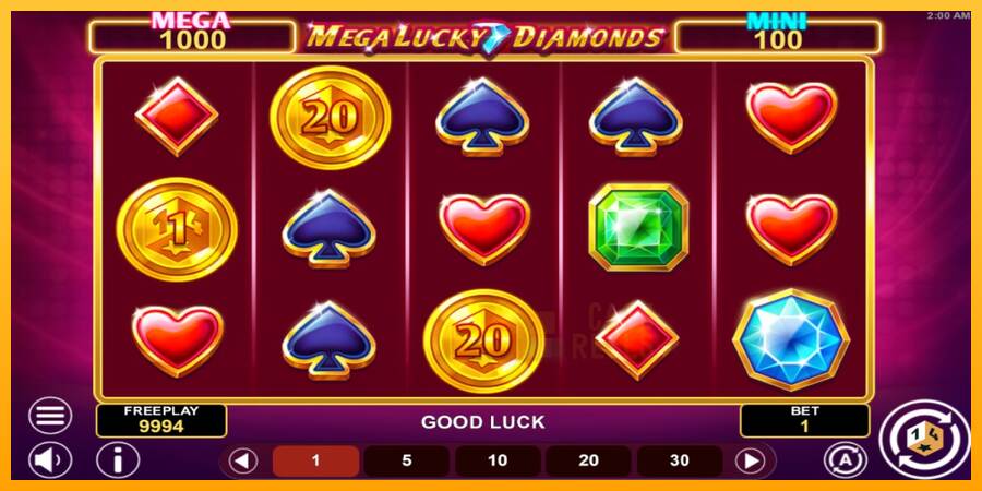 Mega Lucky Diamonds Hold & Win macchina da gioco per soldi, immagine 2