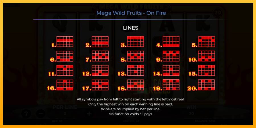 Mega Wild Fruits - On Fire macchina da gioco per soldi, immagine 7