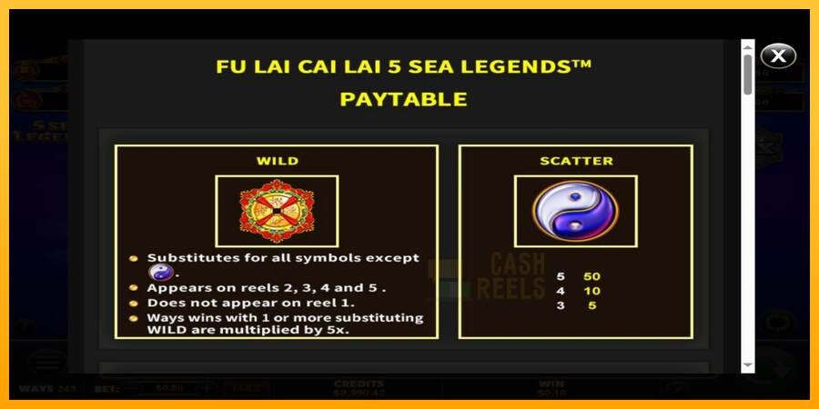 Fu Lai Cai Lai 5 Sea Legends macchina da gioco per soldi, immagine 5