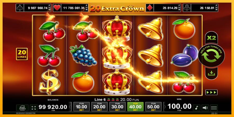 20 Extra Crown macchina da gioco per soldi, immagine 2