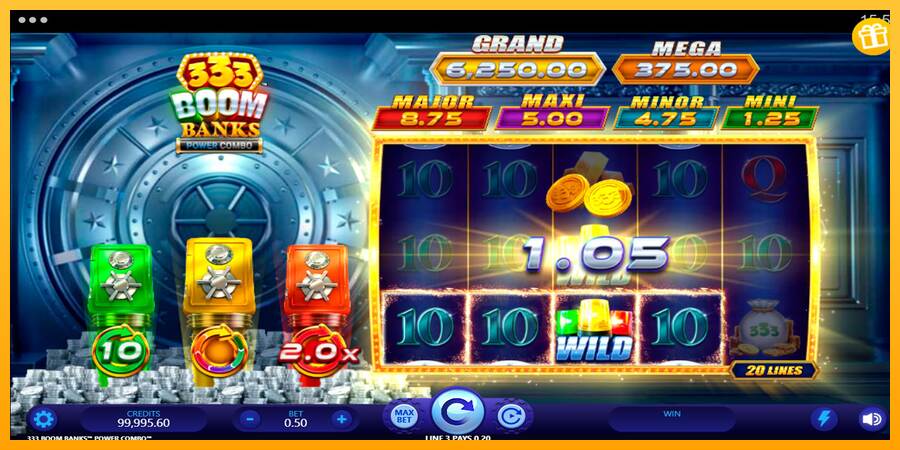 333 Boom Banks Power Combo macchina da gioco per soldi, immagine 3