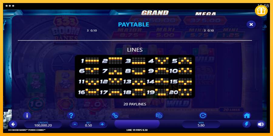 333 Boom Banks Power Combo macchina da gioco per soldi, immagine 7