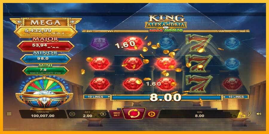 King of Alexandria Mega Moolah macchina da gioco per soldi, immagine 2