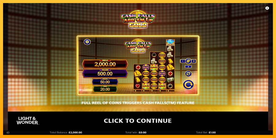 Cash Falls: Add Em Up Gold macchina da gioco per soldi, immagine 1