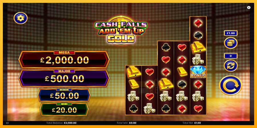 Cash Falls: Add Em Up Gold macchina da gioco per soldi, immagine 2