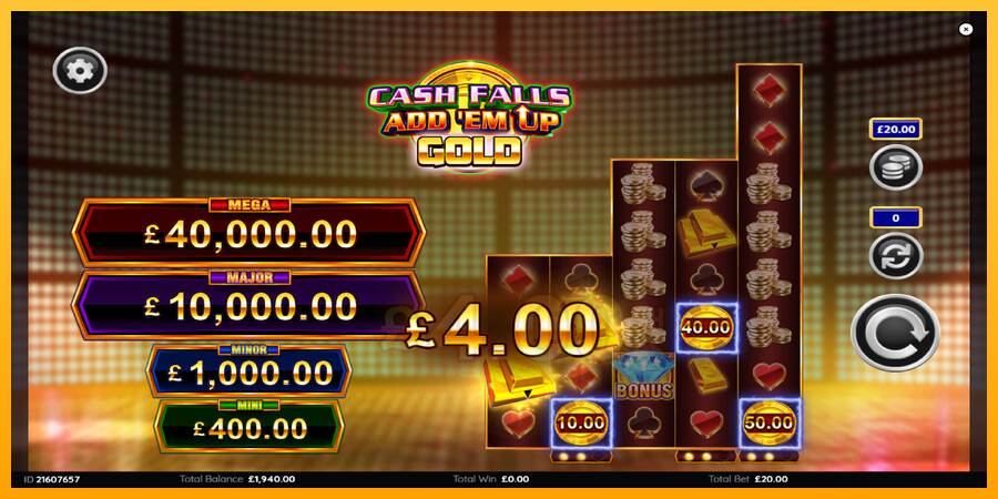 Cash Falls: Add Em Up Gold macchina da gioco per soldi, immagine 3