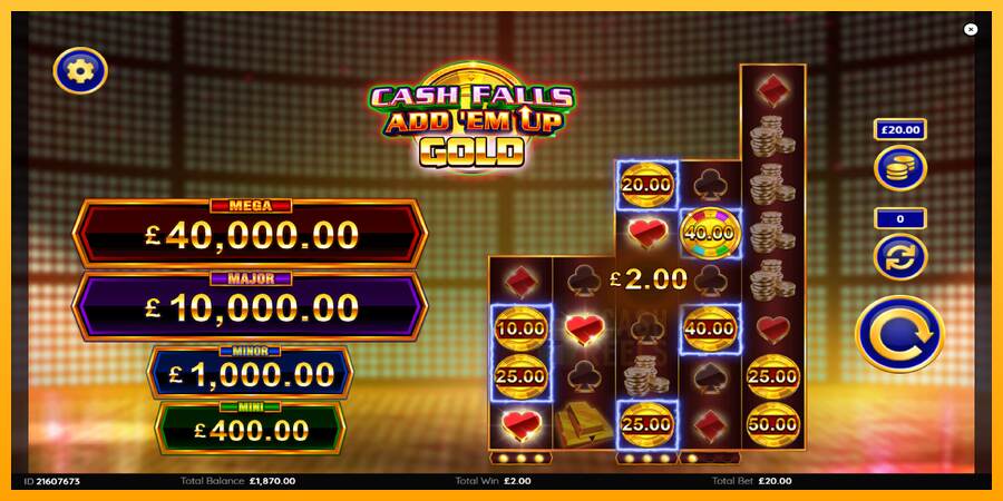 Cash Falls: Add Em Up Gold macchina da gioco per soldi, immagine 4