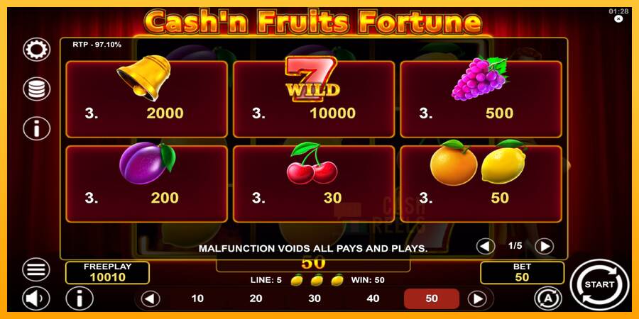 Cashn Fruits Fortune macchina da gioco per soldi, immagine 5