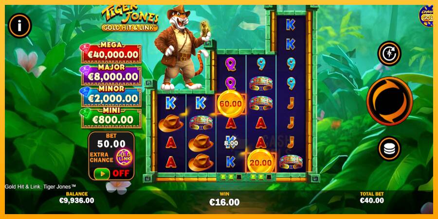 Gold Hit & Link: Tiger Jones macchina da gioco per soldi, immagine 3