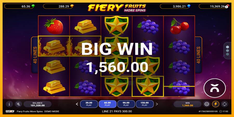 Fiery Fruits More Spins macchina da gioco per soldi, immagine 2