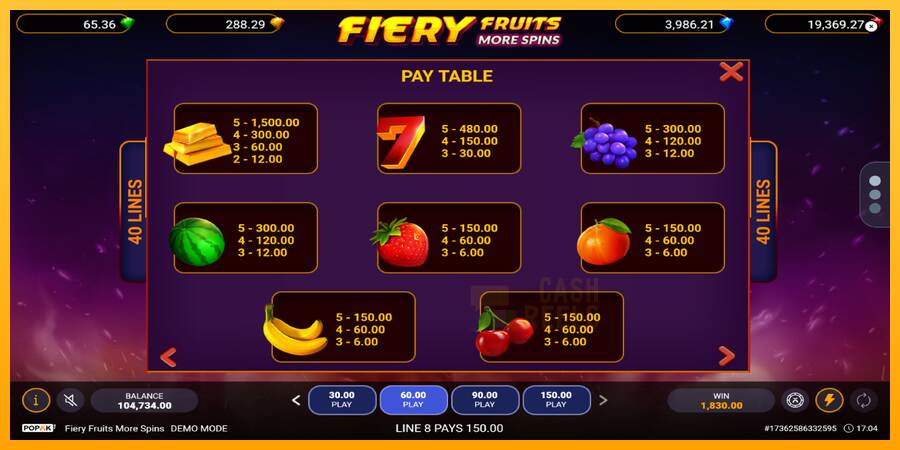 Fiery Fruits More Spins macchina da gioco per soldi, immagine 5