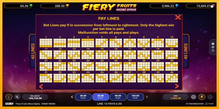 Fiery Fruits More Spins macchina da gioco per soldi, immagine 7