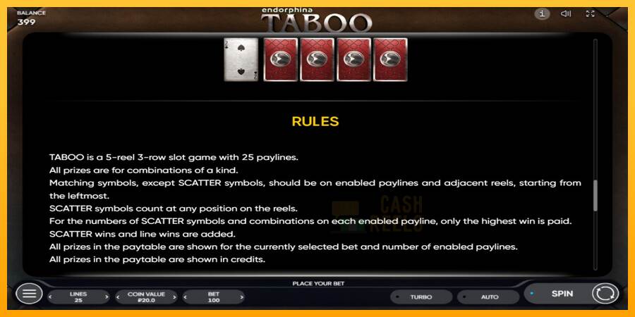 Taboo macchina da gioco per soldi, immagine 8