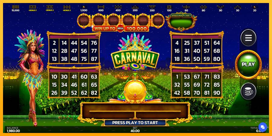 Carnaval Link&Win macchina da gioco per soldi, immagine 2