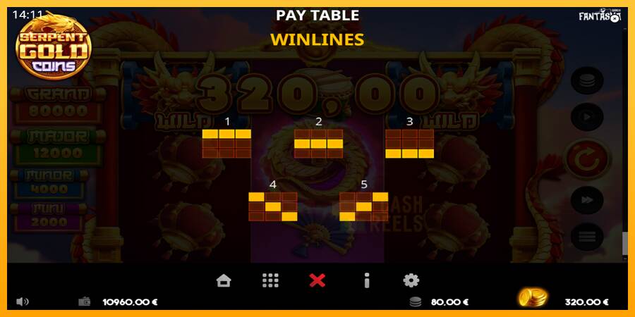 Serpent Gold Coins macchina da gioco per soldi, immagine 7