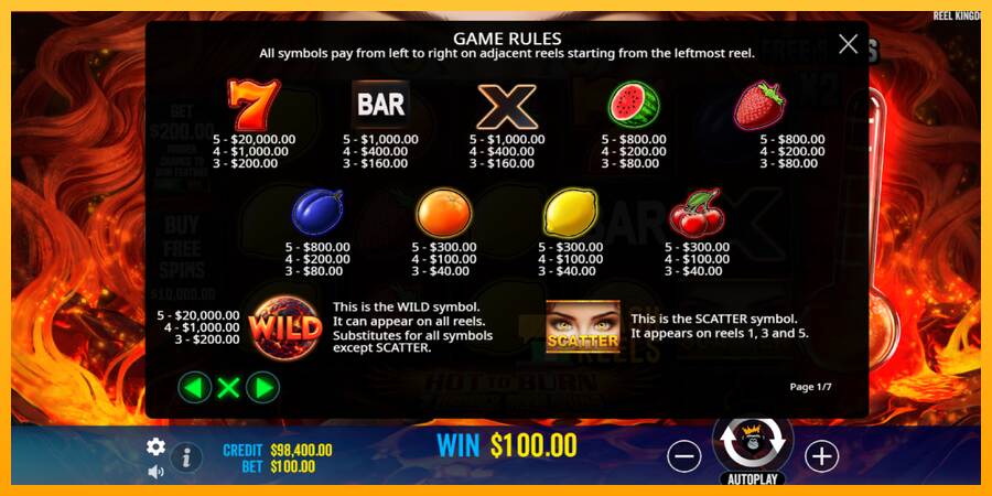 Hot to Burn - 7 Deadly Free Spins macchina da gioco per soldi, immagine 5