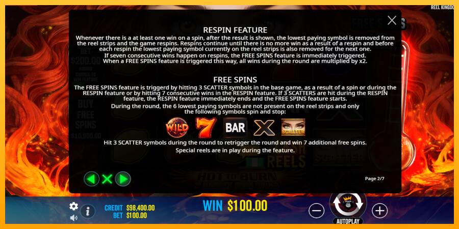 Hot to Burn - 7 Deadly Free Spins macchina da gioco per soldi, immagine 6