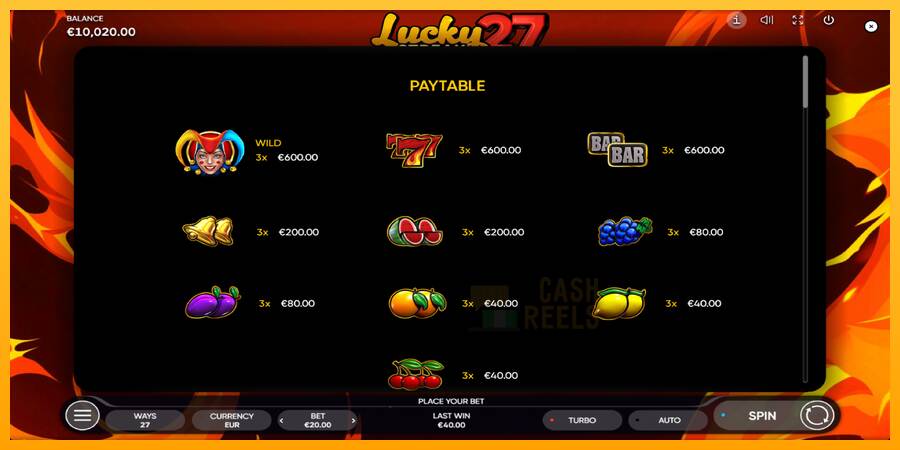 Lucky Streak 27 macchina da gioco per soldi, immagine 5