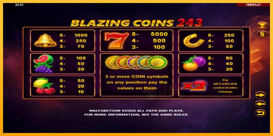 Blazing Coins 243 macchina da gioco per soldi, immagine 4