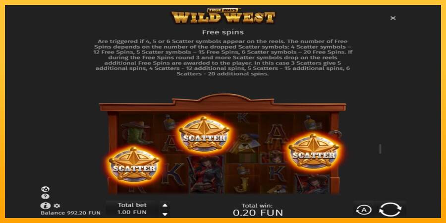 Wild West Trueways macchina da gioco per soldi, immagine 7