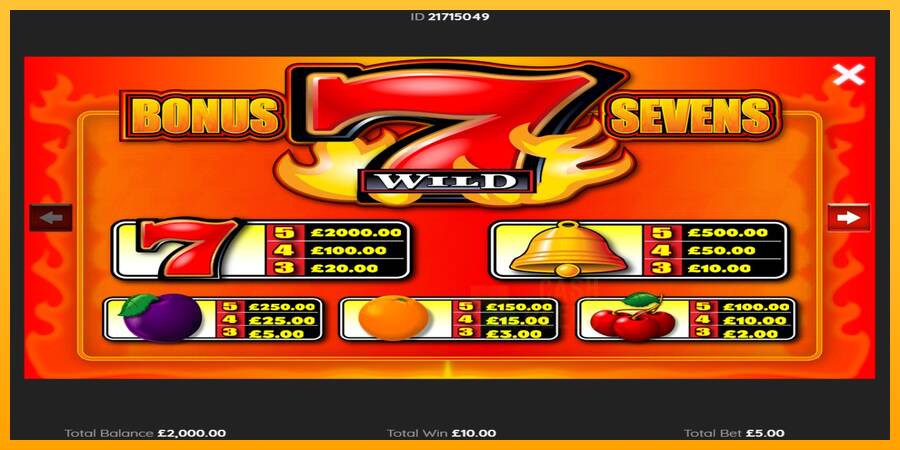 Bonus Sevens Wild macchina da gioco per soldi, immagine 3