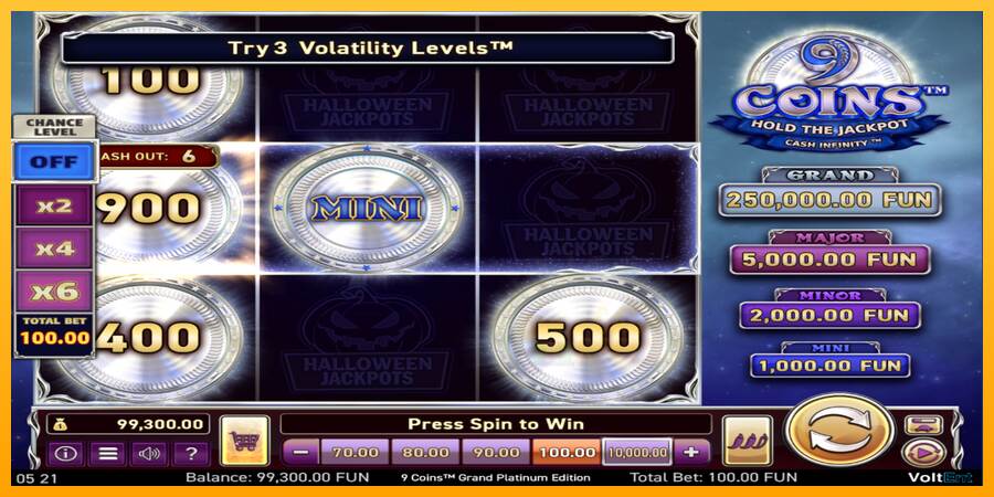 9 Coins Grand Platinum Edition Halloween Jackpot macchina da gioco per soldi, immagine 2