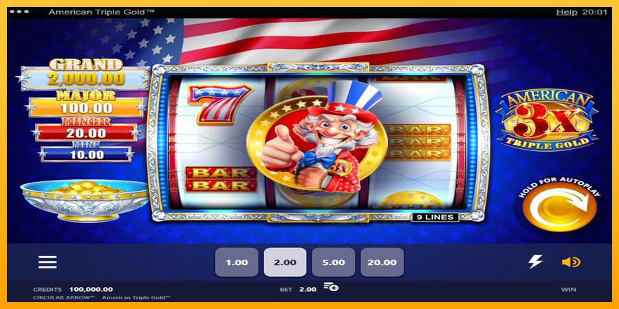 American Triple Gold macchina da gioco per soldi, immagine 1