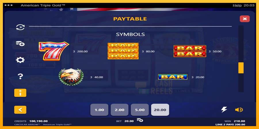 American Triple Gold macchina da gioco per soldi, immagine 4