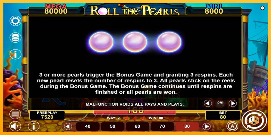 Roll The Pearls Hold & Win macchina da gioco per soldi, immagine 6