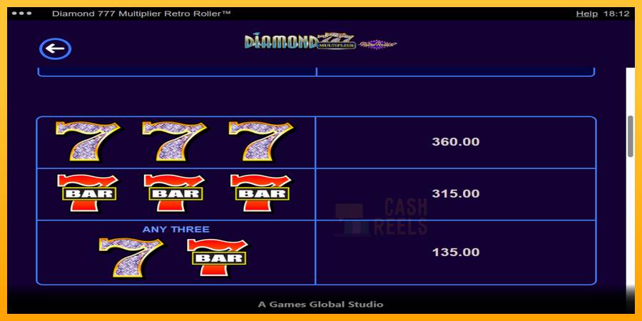 Diamond 777 Multiplier Retro Roller macchina da gioco per soldi, immagine 6