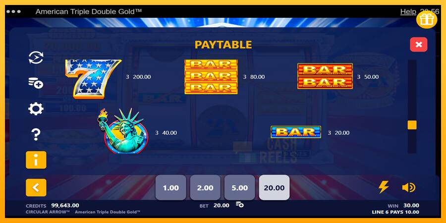 American Triple Double Gold macchina da gioco per soldi, immagine 6