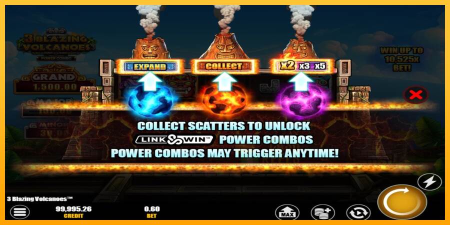 3 Blazing Volcanoes Power Combo macchina da gioco per soldi, immagine 4