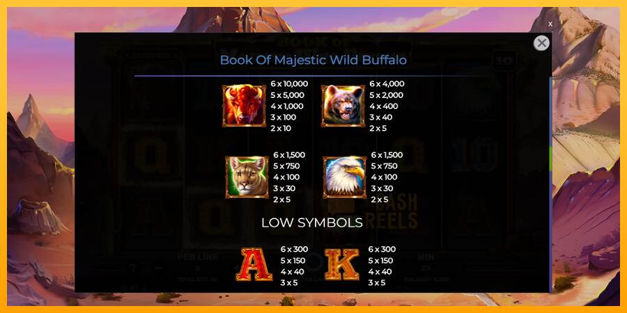 Book of Majestic Wild Buffalo macchina da gioco per soldi, immagine 6