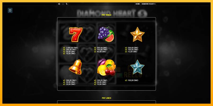 Diamond Heart 5 macchina da gioco per soldi, immagine 6