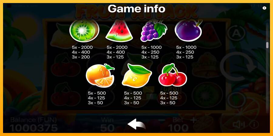 Fruit Attack macchina da gioco per soldi, immagine 6