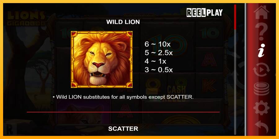 Lions Gigablox macchina da gioco per soldi, immagine 5