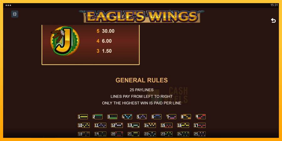 Eagles Wings macchina da gioco per soldi, immagine 7