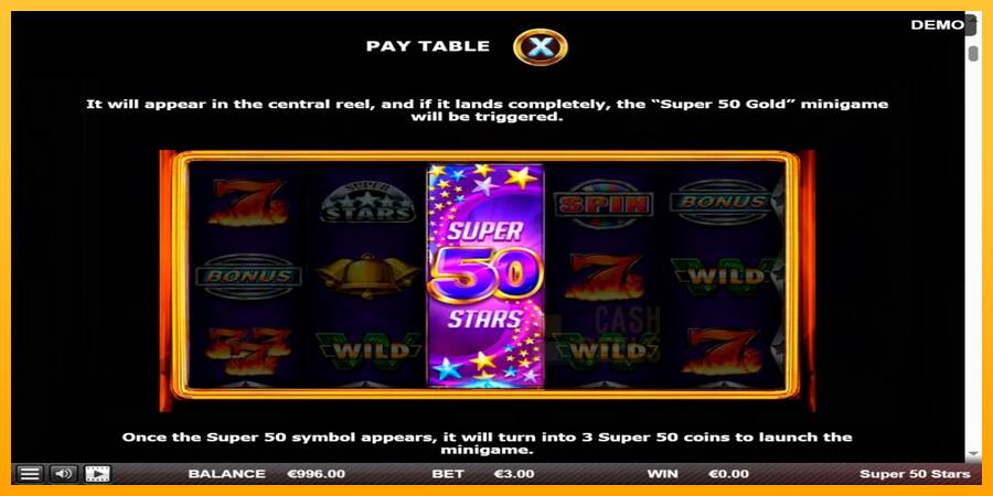 Super 50 Stars macchina da gioco per soldi, immagine 5