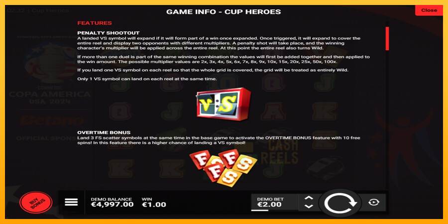 Cup Heroes macchina da gioco per soldi, immagine 4