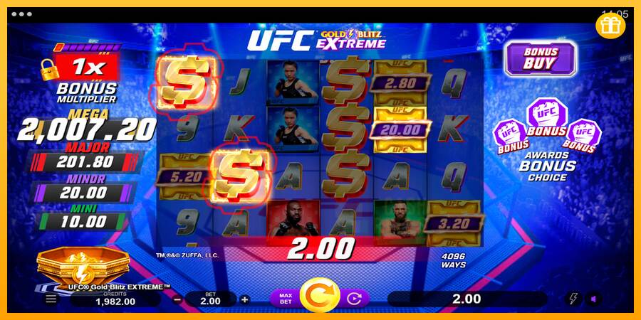 UFC Gold Blitz Extreme macchina da gioco per soldi, immagine 3