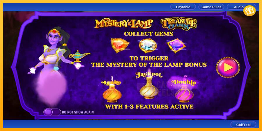 Mystery of the Lamp Treasure Oasis macchina da gioco per soldi, immagine 1