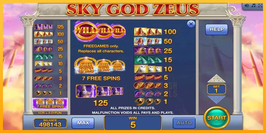 Sky God Zeus 3x3 macchina da gioco per soldi, immagine 7