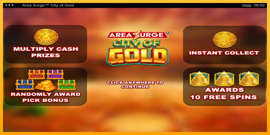 Area Surge City of Gold macchina da gioco per soldi, immagine 1