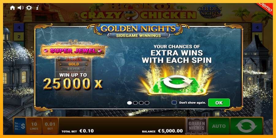 Book of Crazy Chicken Golden Nights macchina da gioco per soldi, immagine 1