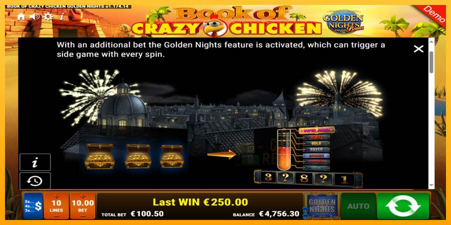 Book of Crazy Chicken Golden Nights macchina da gioco per soldi, immagine 6