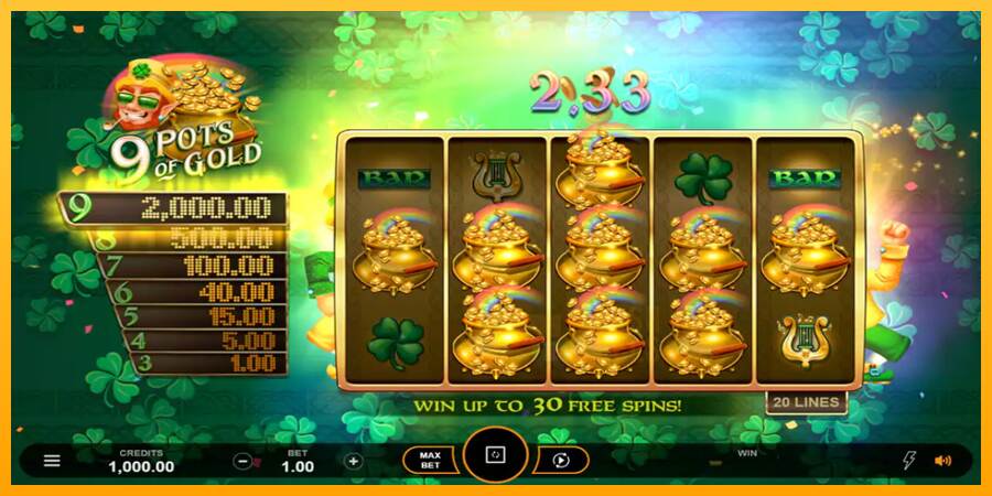 9 Pots of Gold Land & Win macchina da gioco per soldi, immagine 5