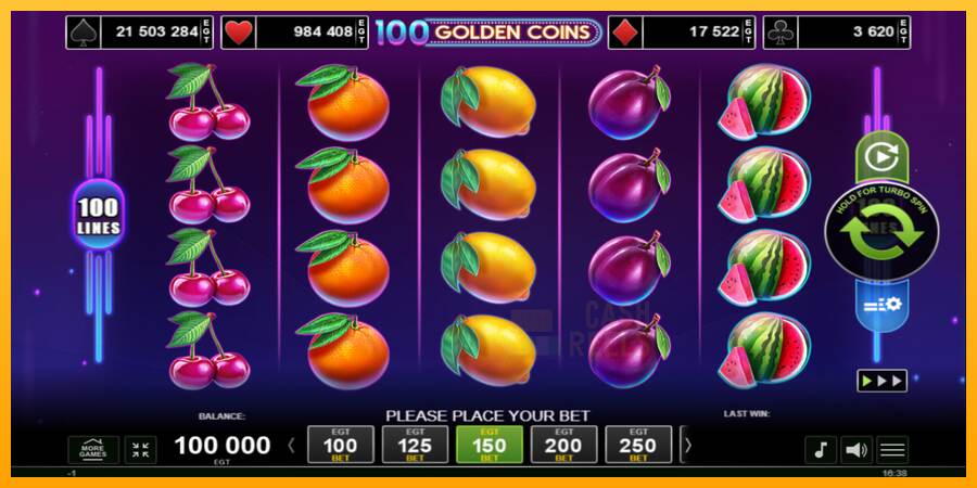 100 Golden Coins macchina da gioco per soldi, immagine 1