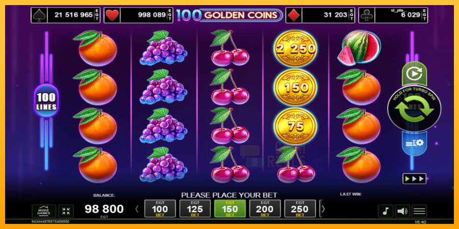 100 Golden Coins macchina da gioco per soldi, immagine 2